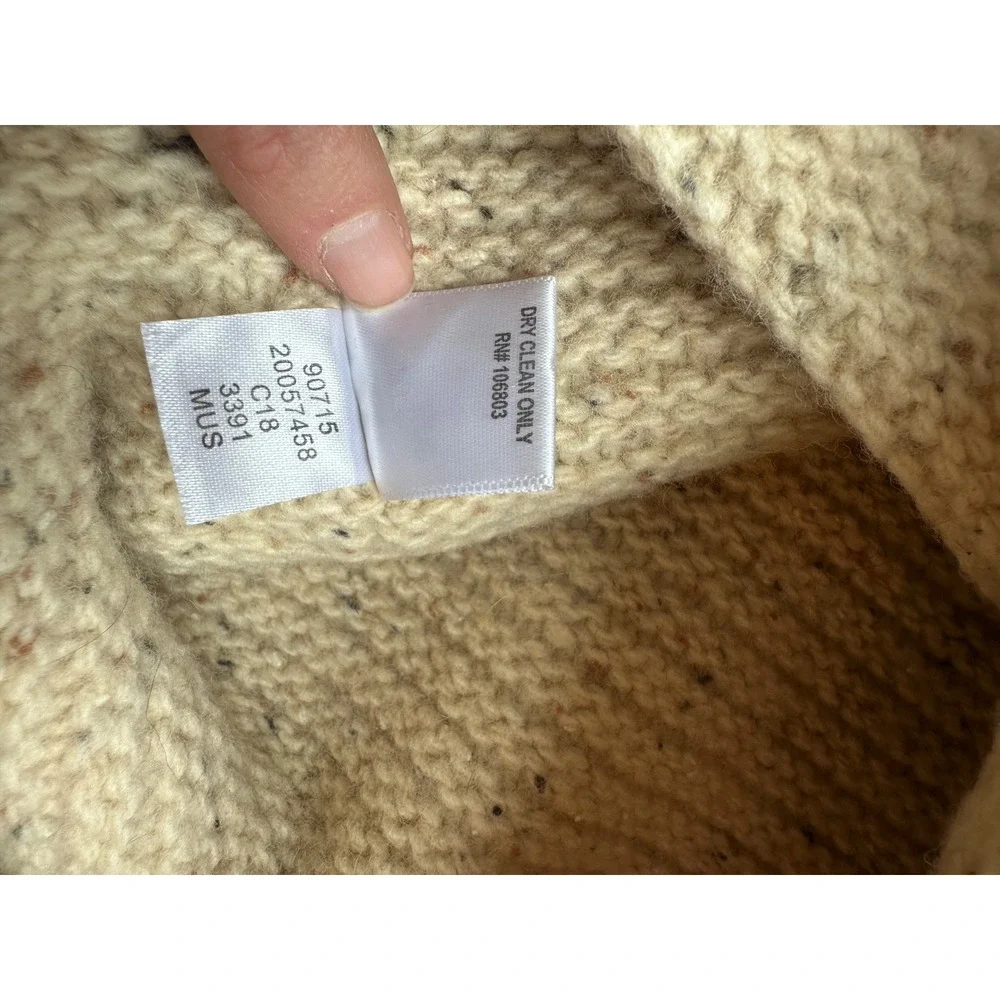 8Unbranded Lambswool Blend Chunky Knit Cowl‎ Scarf Oatmeal Mustard Stripe